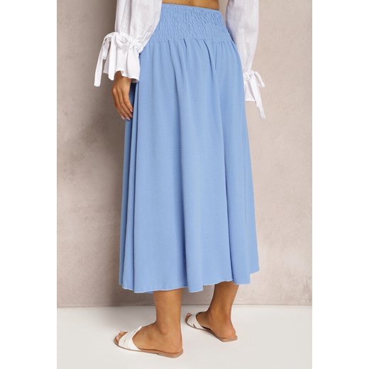 Niebieskie Spodnie Szerokie Luźne High Waist Inestria Renee M promocyjna cena renee.pl