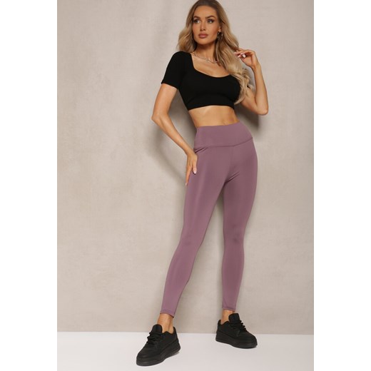 Fioletowe Sportowe Legginsy High Waist Vesara ze sklepu renee.pl w kategorii Spodnie damskie - zdjęcie 179900118
