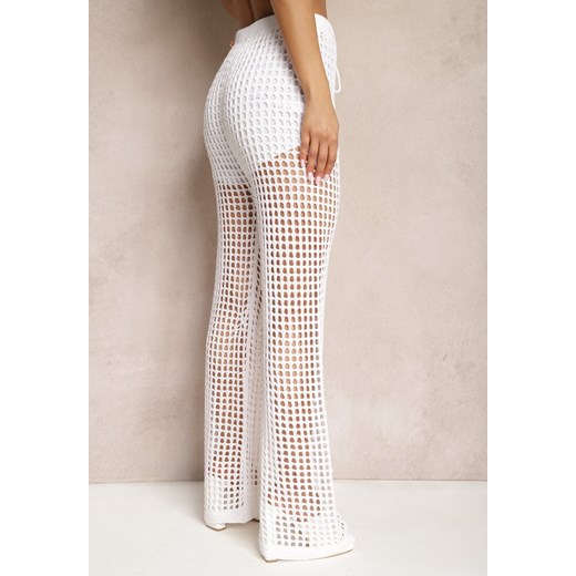 Białe Ażurowe Spodnie z Gumką w Pasie i Podeszewką Typu Szorty Waloella Renee ONE SIZE promocja renee.pl