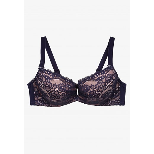 Granatowo-Różowy Koronkowy Biustonosz z Regulowanymi Ramiączkami i Metalową Renee 80D renee.pl okazyjna cena