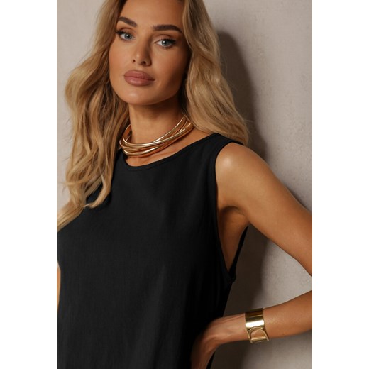 Czarny Komplet z Bawełny Spodnie Culottes i Luźny Top Tinelia Renee S renee.pl okazja
