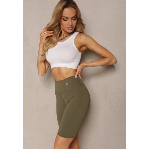Ciemnozielone Kolarki Szorty Elastyczne High Waist Meania ze sklepu renee.pl w kategorii Szorty - zdjęcie 179905198