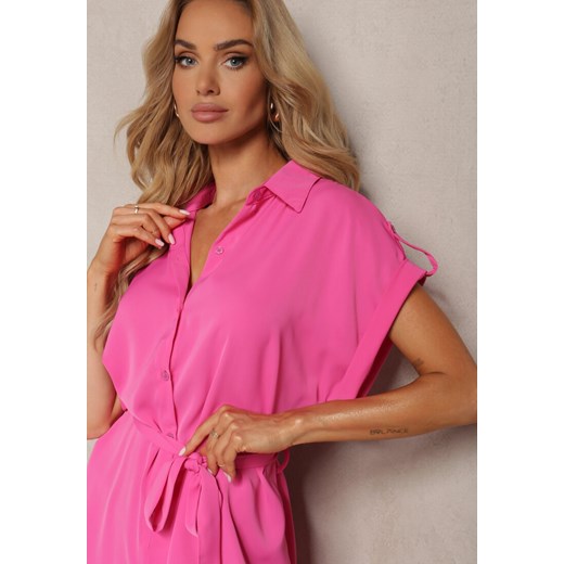 Sukienka Renee z paskiem z krótkimi rękawami elegancka 