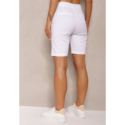 Białe Szorty High Waist z Bawełny Vimarions Renee 35 wyprzedaż renee.pl