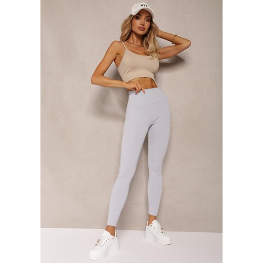 Jasnoniebieskie Sportowe Legginsy High Waist Quarefia ze sklepu renee.pl w kategorii Spodnie damskie - zdjęcie 179919119