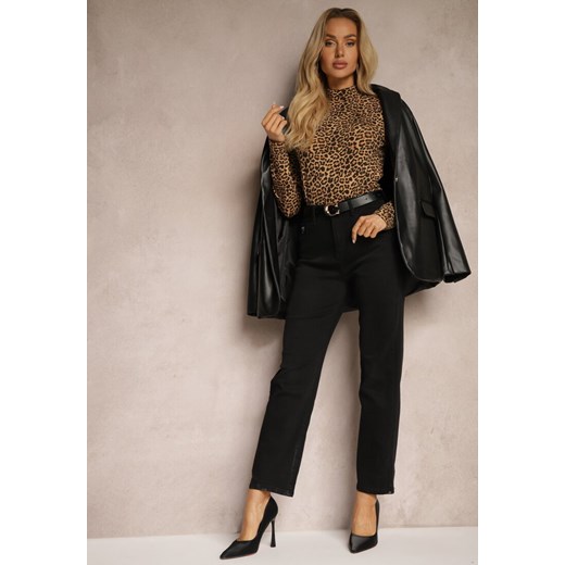 Czarne Jeansy High Waist z Szerokimi Nogawkami Daitharia ze sklepu renee.pl w kategorii Jeansy damskie - zdjęcie 179925748