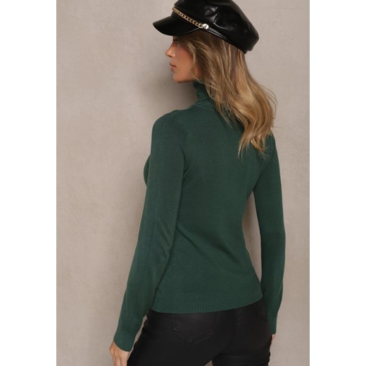 Zielony Casualowy Golf z Wiskozą i Modalem Lannetora Renee ONE SIZE wyprzedaż renee.pl