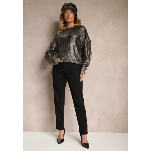 Czarne Jeansy Mom Fit z Bawełną High Waist Wessemi Renee 2XL renee.pl