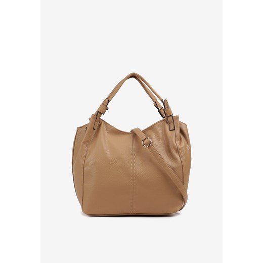 Ciemnobeżowa Duża Torebka na Ramię z Regulowanym Dodatkowym Paskiem Zemeriana ze sklepu renee.pl w kategorii Torby Shopper bag - zdjęcie 179937026