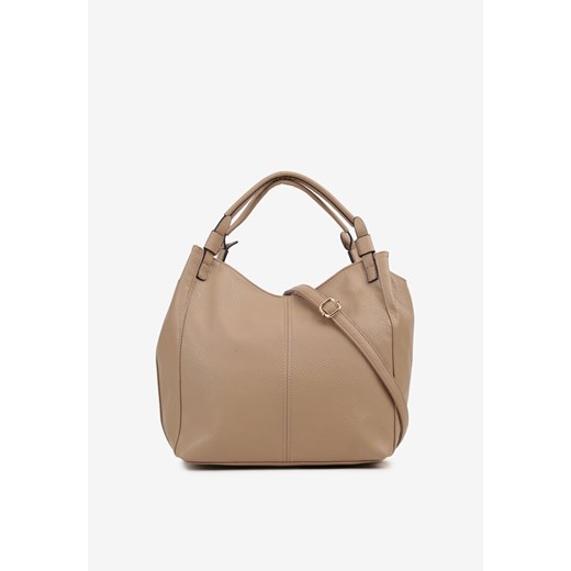 Ciemnobeżowa Duża  Torebka na Ramię z Regulowanym Dodatkowym Paskiem Zemeriana ze sklepu renee.pl w kategorii Torby Shopper bag - zdjęcie 179937029