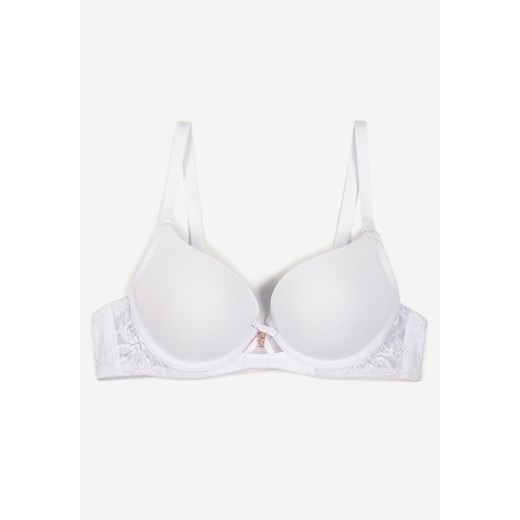 Biały Biustonosz z Efektem Push Up i Ozdobną Koronką Emithria Renee 85B okazyjna cena renee.pl