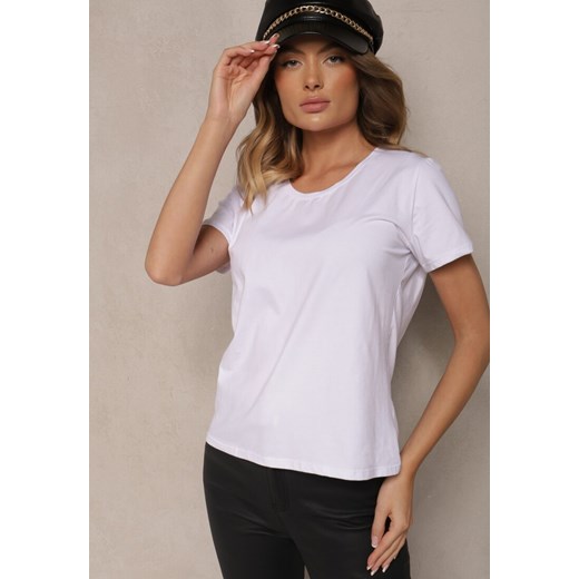 Biały Casualowy Bawełniany T-shirt Ilanira ze sklepu renee.pl w kategorii Bluzki damskie - zdjęcie 179937547