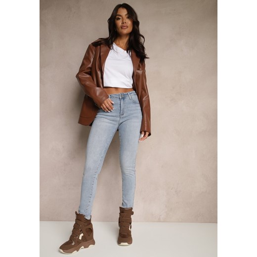 Jasnoniebieskie Jeansy Skinny z Bawełny Push-Up Carivira ze sklepu renee.pl w kategorii Jeansy damskie - zdjęcie 179941809