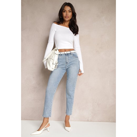 Jasnoniebieskie Jeansy High Waist Regular Fit Felindor ze sklepu renee.pl w kategorii Jeansy damskie - zdjęcie 179941829