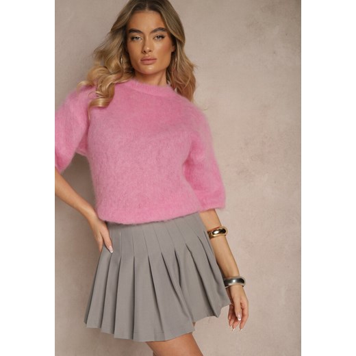 Szare Spódnico-Spodenki High Waist z Plisami w Stylu Tennis Skirt Ninaris ze sklepu renee.pl w kategorii Szorty - zdjęcie 179946008