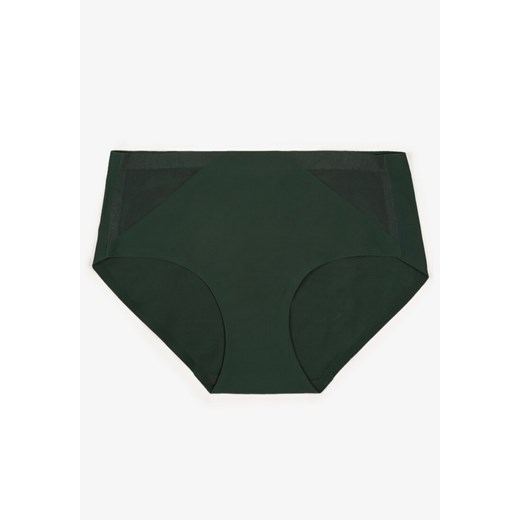 Ciemnozielone Majtki Figi High Waist z Bezszwowym Wykończeniem Kolaniris ze sklepu renee.pl w kategorii Majtki damskie - zdjęcie 179950607