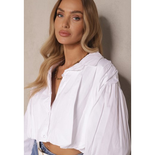 Biała Krótka Koszula z Bawełny Nuridelle Renee ONE SIZE wyprzedaż renee.pl