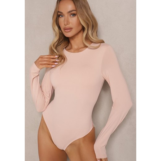 Beżowe Body w Stylu Basic Sovfia ze sklepu renee.pl w kategorii Bluzki damskie - zdjęcie 179952037
