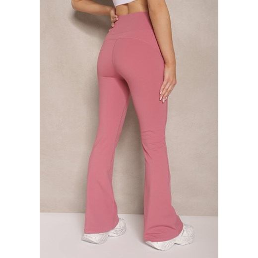 Ciemnoróżowe Legginsy Dzwony High Waist Korivienne Renee M okazja renee.pl