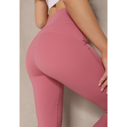 Ciemnoróżowe Legginsy Dzwony High Waist Korivienne Renee M okazja renee.pl