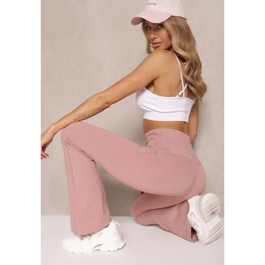 Różowe Legginsy Dzwony High Waist Korivienne ze sklepu renee.pl w kategorii Spodnie damskie - zdjęcie 179955829