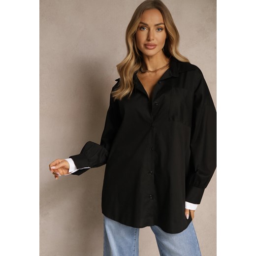 Czarna Bawełniana Koszula Typu Oversize Ronmira Renee ONE SIZE wyprzedaż renee.pl
