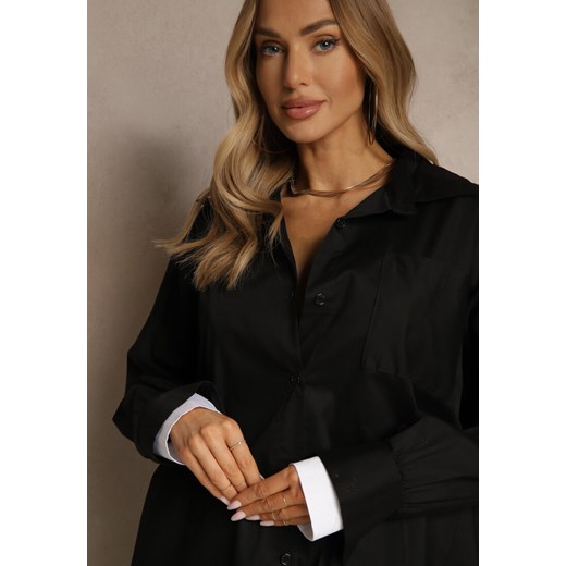 Czarna Bawełniana Koszula Typu Oversize Ronmira Renee ONE SIZE okazja renee.pl