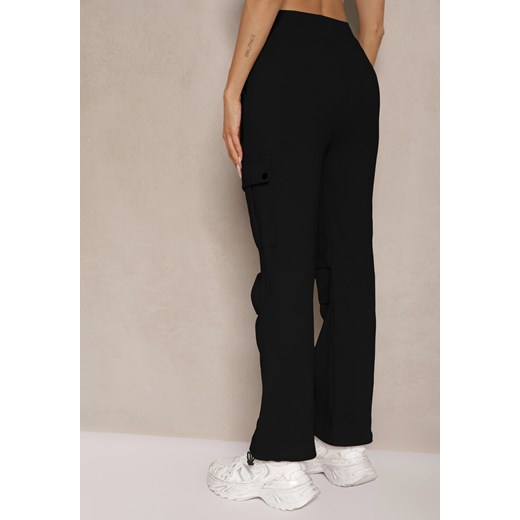 Czarne Spodnie Cargo z Bawełną High Waist Evianirae Renee M okazja renee.pl