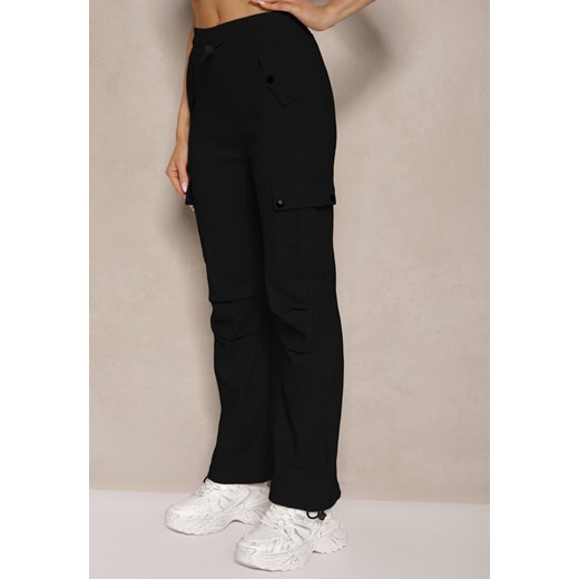 Czarne Spodnie Cargo z Bawełną High Waist Evianirae Renee S promocyjna cena renee.pl