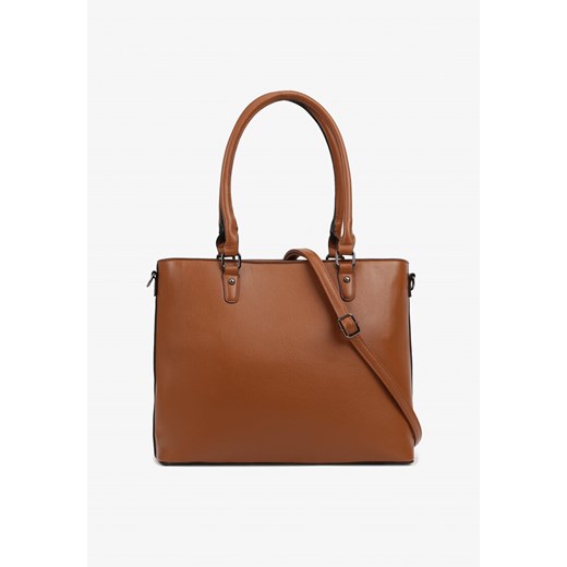 Brązowa Duża Torebka Shopper z Regulowanym Paskiem Amianne ze sklepu renee.pl w kategorii Torby Shopper bag - zdjęcie 179958177