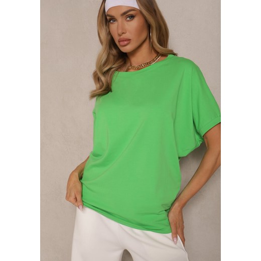 Zielony T-shirt Oversize o Przedłużonym Kroju Echinopa ze sklepu renee.pl w kategorii Bluzki damskie - zdjęcie 179961396