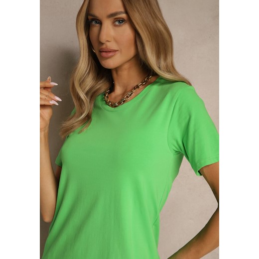 Zielona Sukienka z Bawełny o T-shirtowym Fasonie Niliora Renee M renee.pl okazyjna cena