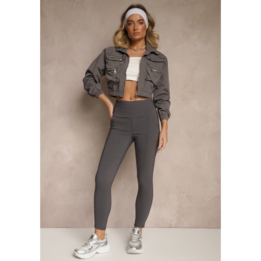 Ciemnoszare Spodnie Skinny High Waist Kolanira ze sklepu renee.pl w kategorii Spodnie damskie - zdjęcie 179963077