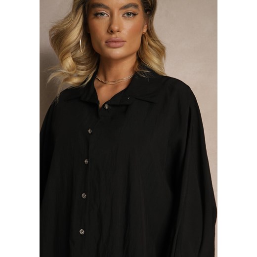 Czarna Koszula z Wiskozą w Stylu Nietoperza Sonarielia Renee ONE SIZE okazja renee.pl