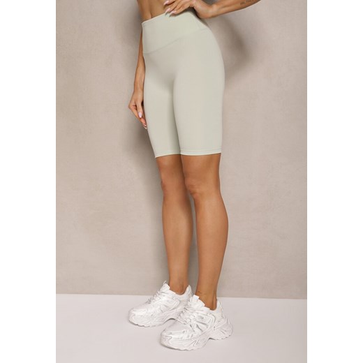 Jasnozielone Szorty Kolarki High Waist Ellisovia Renee L wyprzedaż renee.pl