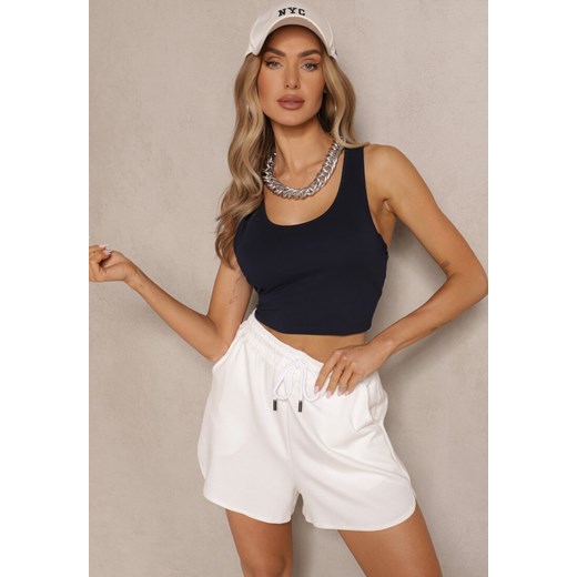 Granatowy Tank Top z Bawełny Basic Emiaris ze sklepu renee.pl w kategorii Bluzki damskie - zdjęcie 179967266