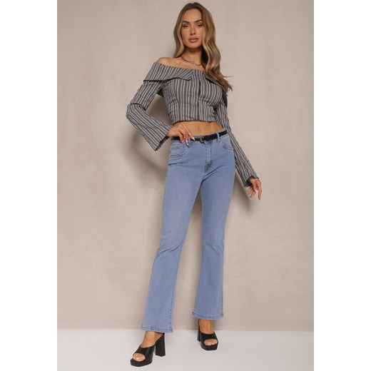 Niebieskie Dzwony Jeansy High Waist Mevellea ze sklepu renee.pl w kategorii Jeansy damskie - zdjęcie 179967945