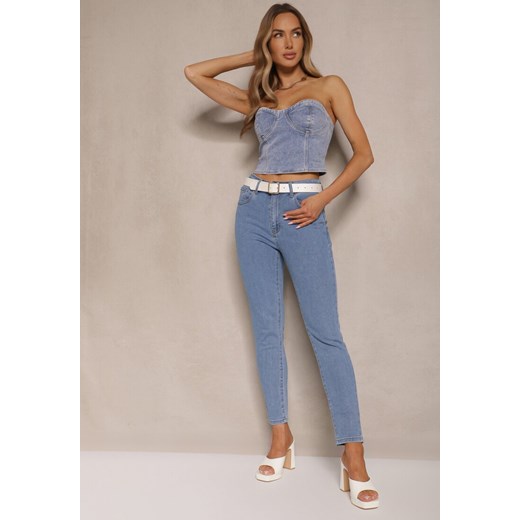 Jasnoniebieskie Jeansy Skinny High Waist Sepilvia ze sklepu renee.pl w kategorii Jeansy damskie - zdjęcie 179967955