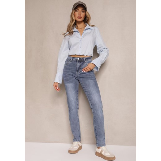 Jasnoniebieskie Jeansy Skinny Regular Waist Galoriela ze sklepu renee.pl w kategorii Jeansy damskie - zdjęcie 179969226