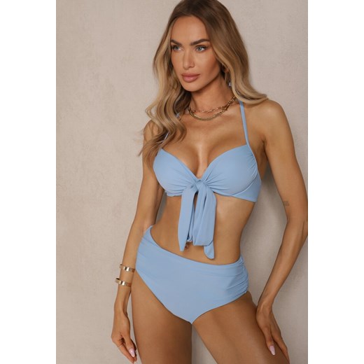 Jasnoniebieskie Bikini Wiązany Biustonosz i Majtki Typu Figi Fevarelia ze sklepu renee.pl w kategorii Stroje kąpielowe - zdjęcie 179969419