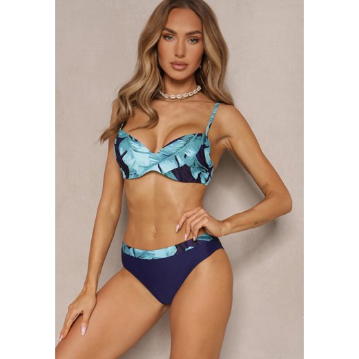 Granatowe Bikini Majtki Figi Biustonosz i Siateczkowa Narzutka Folanisse Renee 40 promocja renee.pl