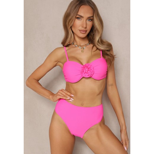 Różowe Bikini Majtki Figi Biustonosz Ozdobione Kwiatem 3D Tenionea ze sklepu renee.pl w kategorii Stroje kąpielowe - zdjęcie 179969978