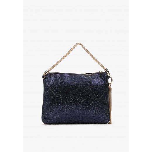 Niebieska Materiałowa Torebka z Biżuteryjną Rączką i Frędzlami Norella ze sklepu born2be.pl w kategorii Torby Shopper bag - zdjęcie 180025248