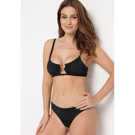 Czarne Dwuczęściowe Bikini Usztywniany Biustonosz Zakładany przez Głowę z 44 born2be.pl