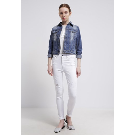 GAP Jeansy Slim fit white zalando  bawełna