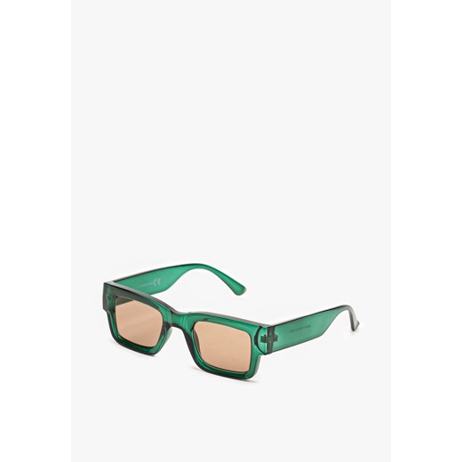 Zielone Prostokątne Okulary Przeciwsłoneczne z Filtrem UV Elledenira ze sklepu born2be.pl w kategorii Okulary przeciwsłoneczne męskie - zdjęcie 180075607