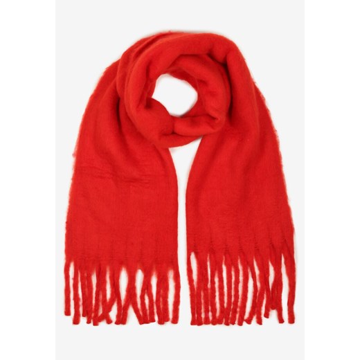 Czerwony Szalik z Ozdobnymi Frędzlami Esariana ze sklepu born2be.pl w kategorii Szaliki i chusty damskie - zdjęcie 180112988