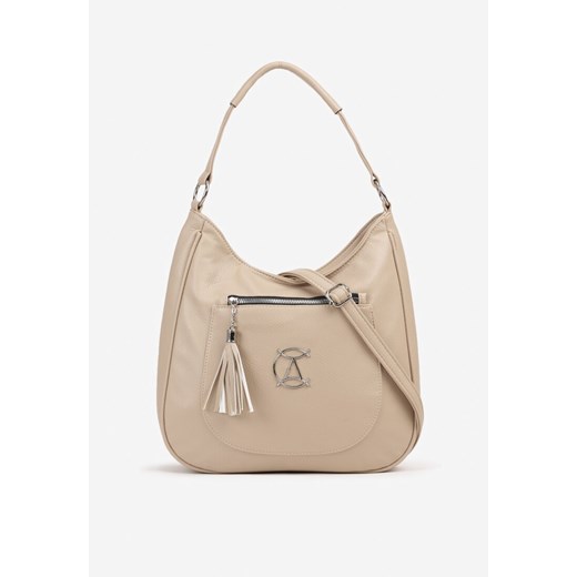 Ciemnobeżowa Torebka Typu Shopper Ozdobiona Frędzlami Felluria ze sklepu born2be.pl w kategorii Torby Shopper bag - zdjęcie 180130999