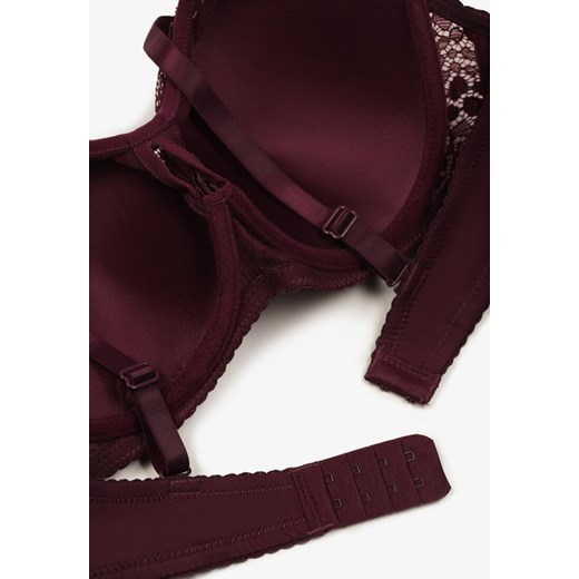 Ciemnofioletowy Biustonosz Full Cup z Ozdobną Koronką Sovgis 90C okazja born2be.pl