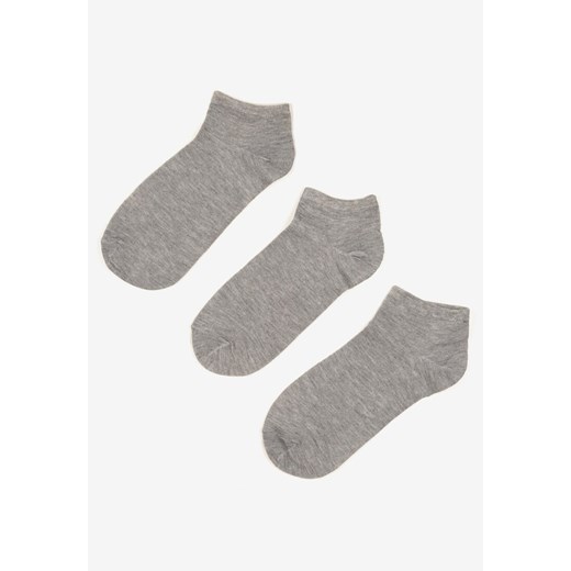 Szare 3-Pack Skarpety Bawełniane Salliona ze sklepu born2be.pl w kategorii Skarpetki damskie - zdjęcie 180137719